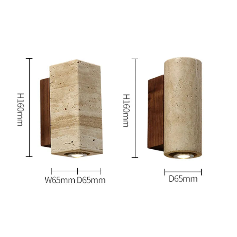 EmberStone Travertine Wall Light With LED For Living Rooms