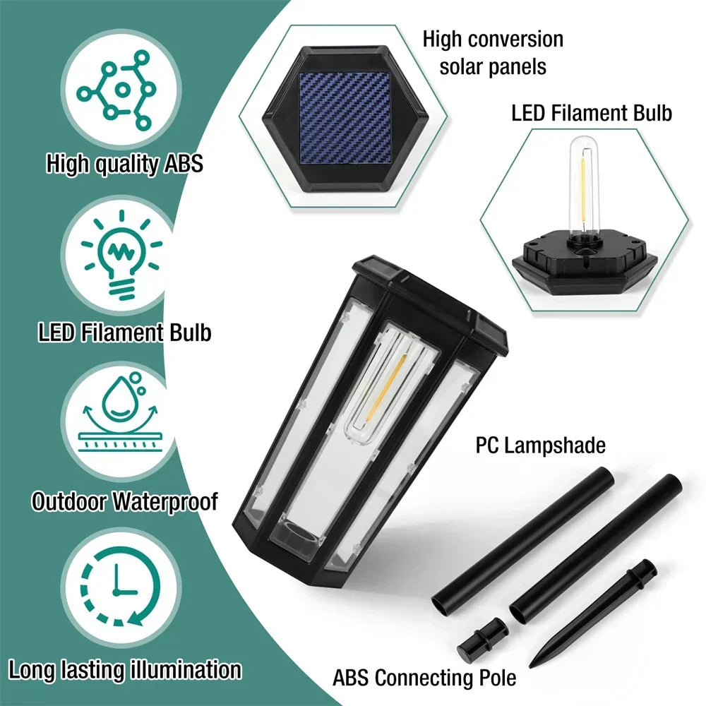Lampade solari impermeabili da vialetto — Lanterne LED da giardino