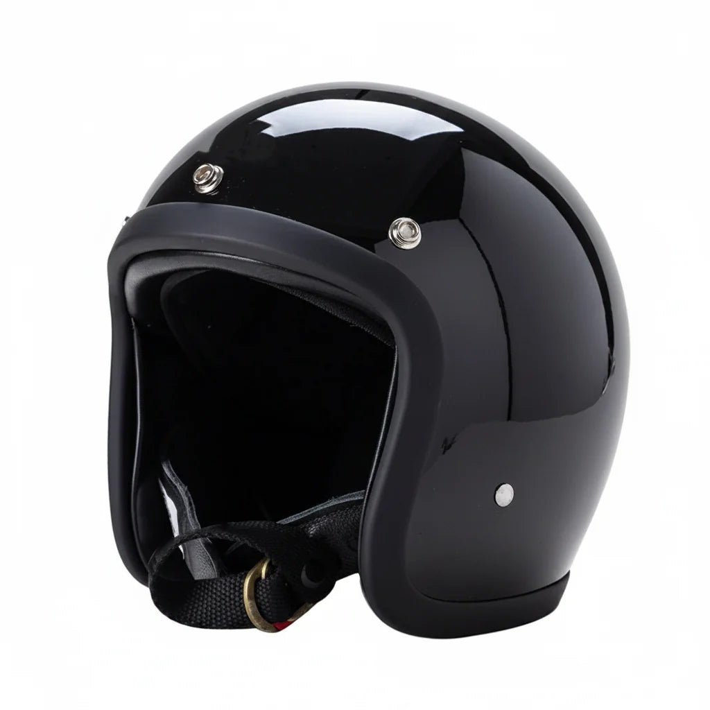 Vintage Open-Face Motorcycle Helmet — DOT and ECE Certified