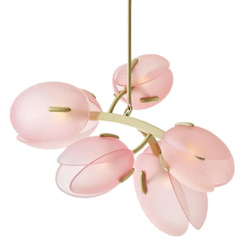 Nova Ceiling Light With Scandinavian Pink Tulip Glass Shade