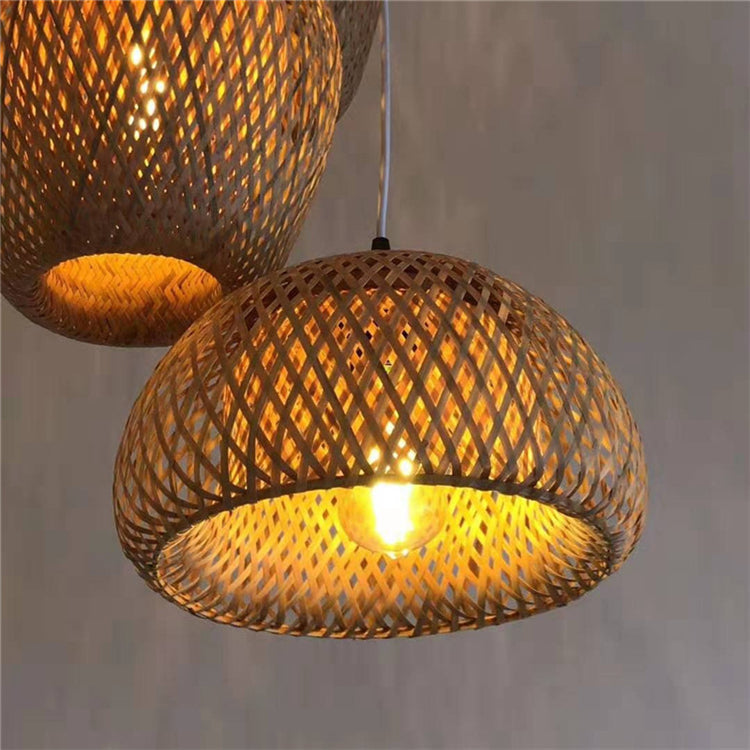 Bamboo Pendant Light — Woven Hanging Lamp, Statement Decor