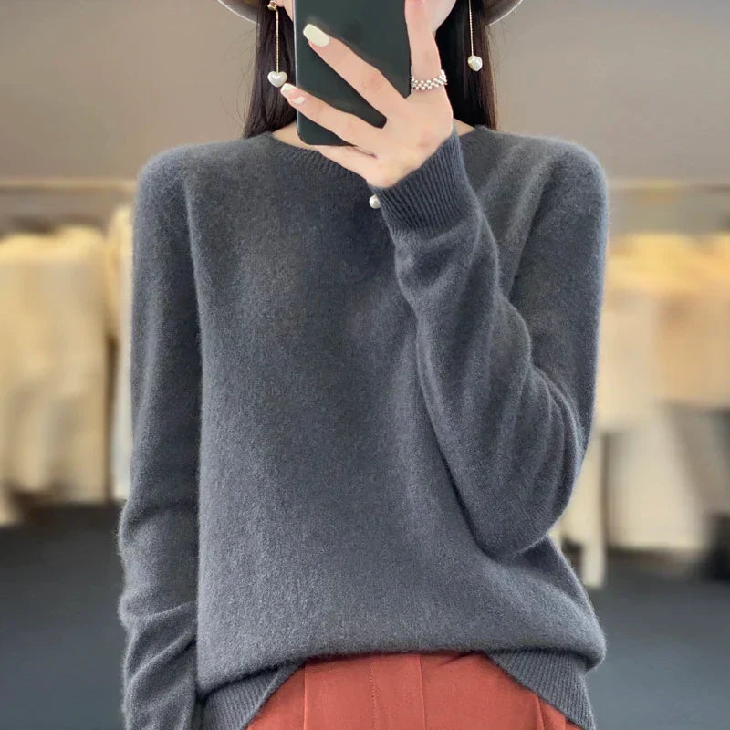 Selena-Damenpullover aus 100 % australischer Merinowolle — Schmale Passform
