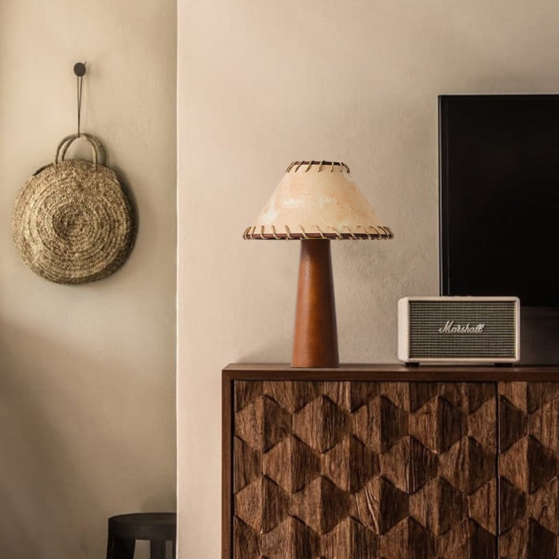 Asteri Natural Wood LED Desk Lamp With Wabi Sabi Soft Glow