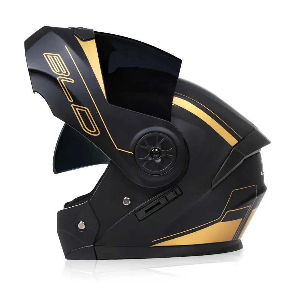 Modular Flip-Up Motorcycle Helmet — DOT-Certified, Dual Visor