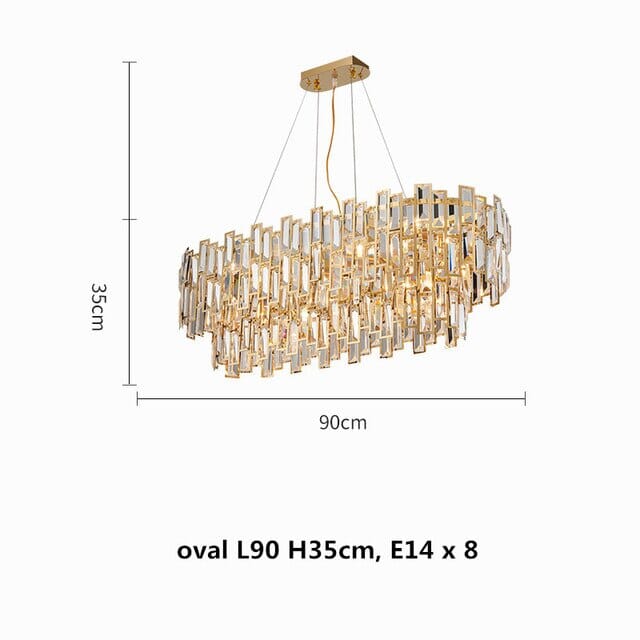 Lucienne Chandelier — Postmodern Golden Crystal Pendant Light