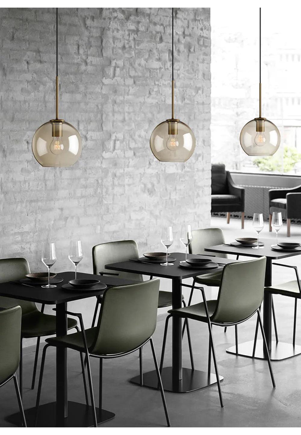 Industriële Nordic hanglamp van glas en led - modern luxearmatuur