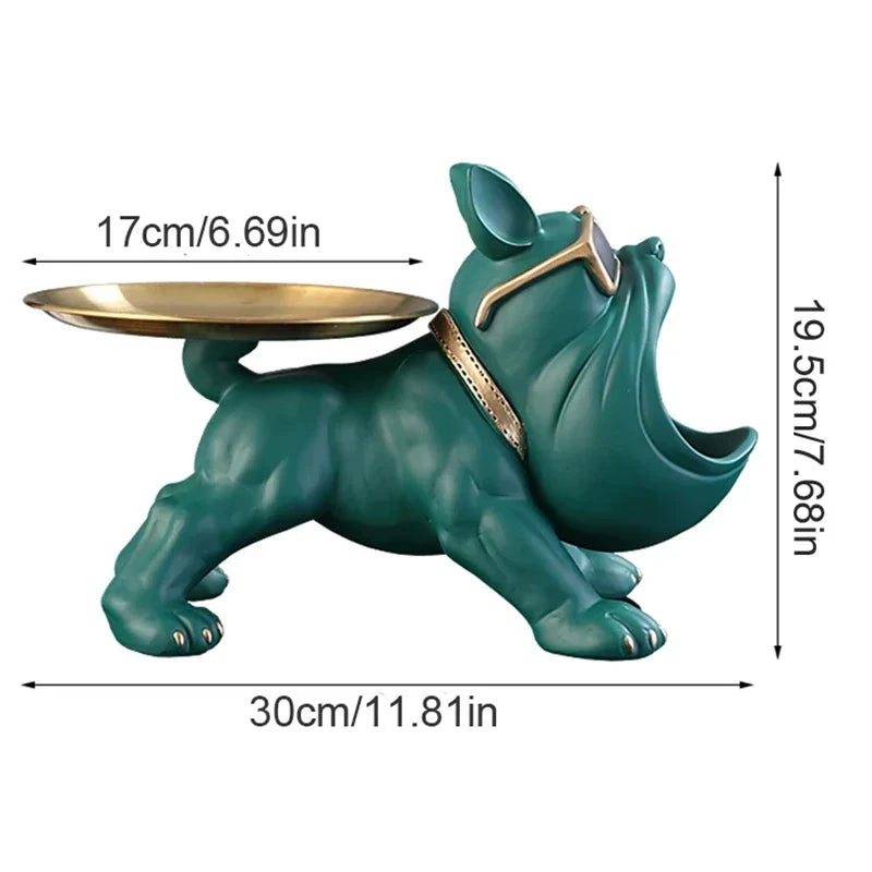 30 cm:n hartsinen bulldoggisäilytyslaatikko - koirapatsas, eläinaiheinen koriste