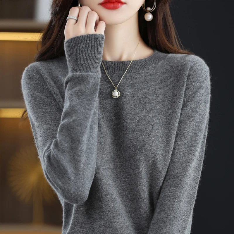 Charlotte 100%ウールカシミヤセーター - スリムフィットデザイン