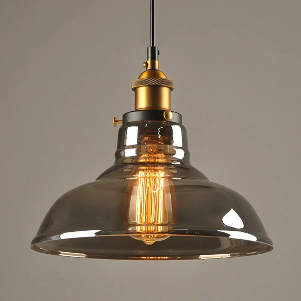Suspension en verre rétro industrielle — Luminaire suspendu