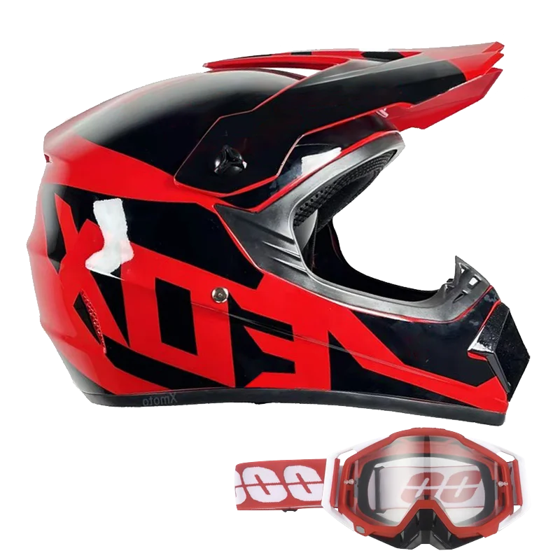 Kids Full-Face Motocross Helmet — Complete Set with Matching Goggles