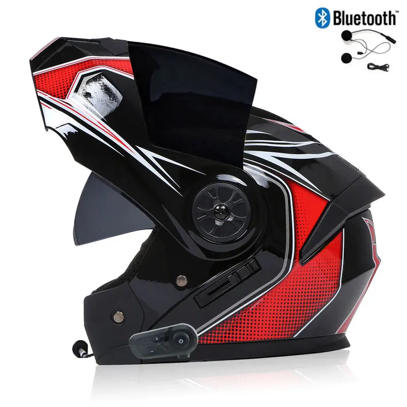 Modular Bluetooth Motorcycle Helmet — Flip-Up Chin Bar, Built-In Sun Visor