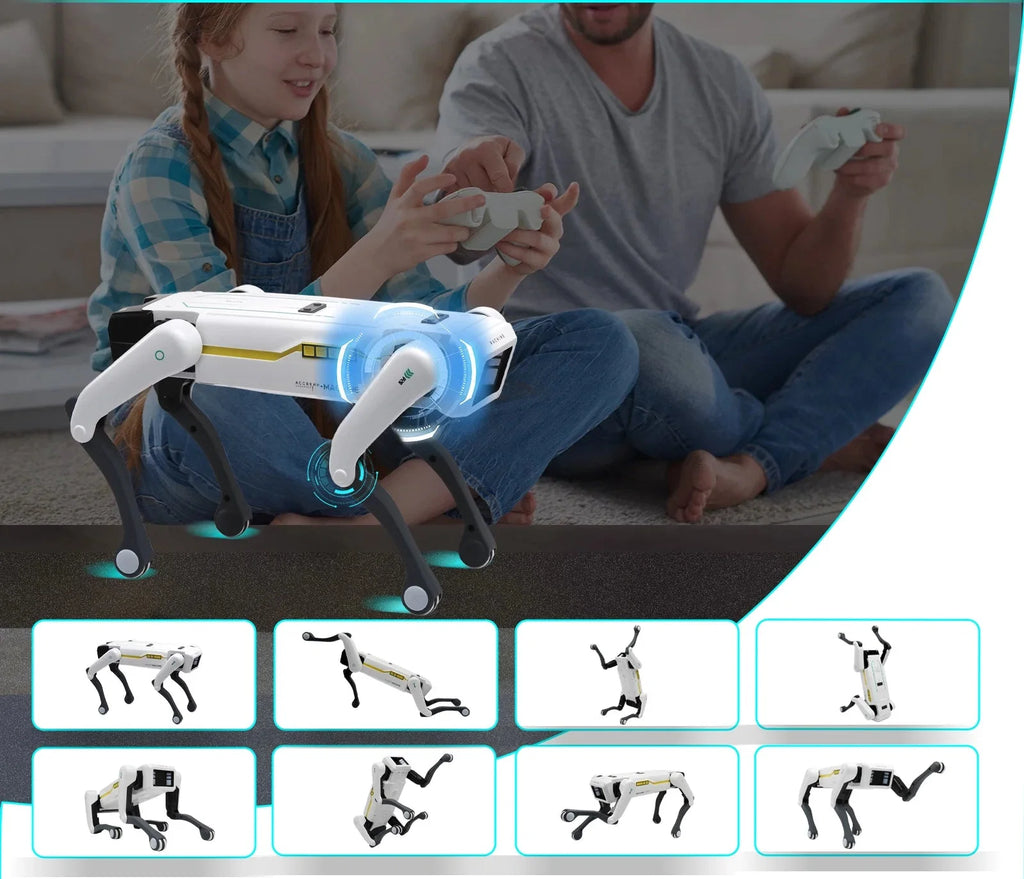 音声コマンドと手動リモコン操作に対応するスマートAIロボット犬