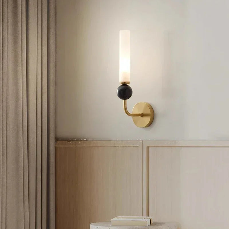 Sereno Wall Sconce Marble With Warm LED Glow For Living Rooms