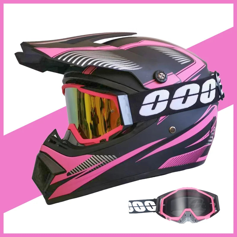 Kids Full-Face Motocross Helmet — Complete Set with Matching Goggles
