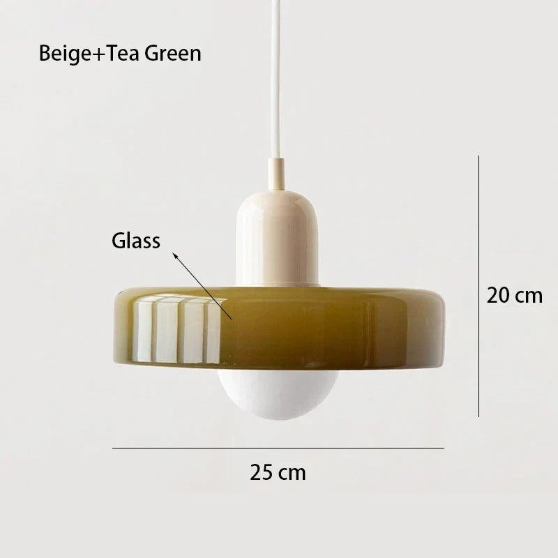 Lampadario retrò nordico in vetro — Lampada regolabile in altezza
