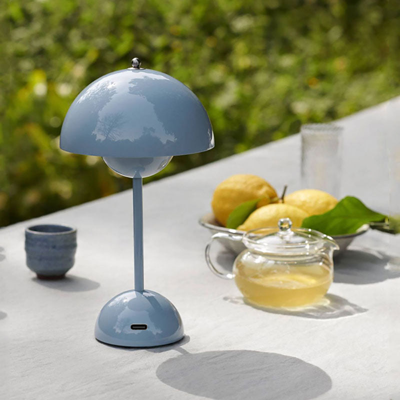 Lampe de table nordique en forme de champignon avec LED — Éclairage sans fil rechargeable