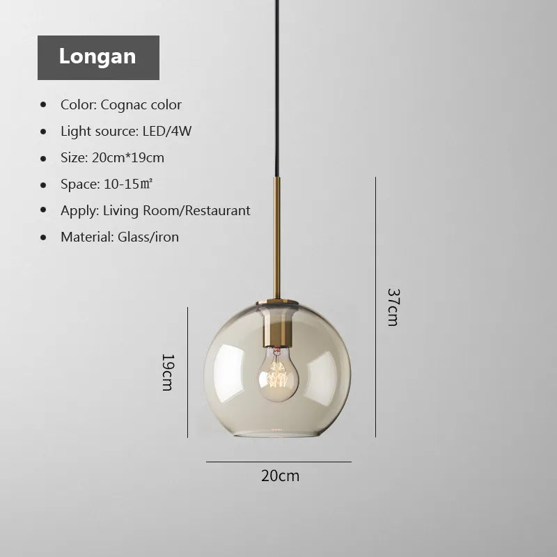 Industriële Nordic hanglamp van glas en led - modern luxearmatuur
