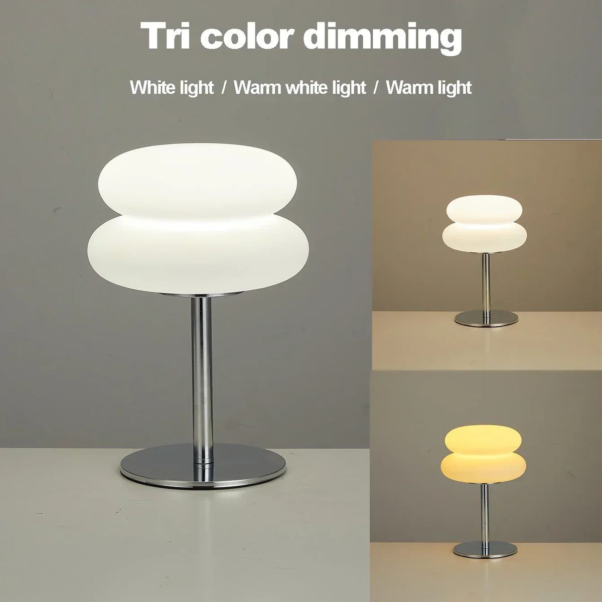 Lampada da tavolo cremosa tricolore dimmerabile - 9 livelli di luminosità