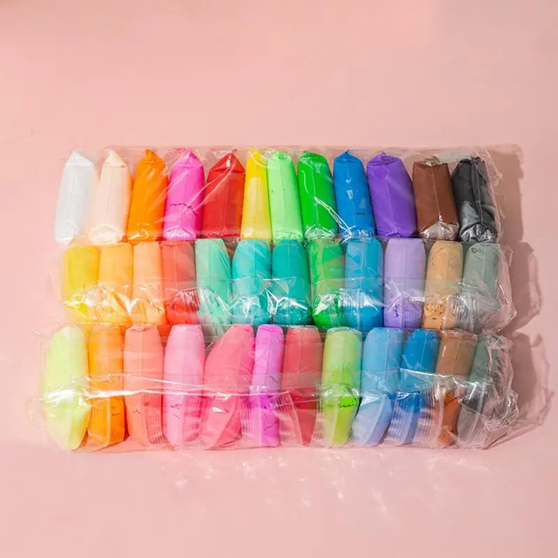 Kids Air Dry Clay Kit — Soft, Easy-Blend Colors, Hand Tools, 12 24 36 Count