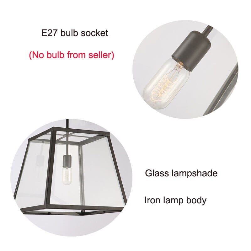 AeroLoft Glass Pendant Fixtures With Rust-Proof Iron Frame