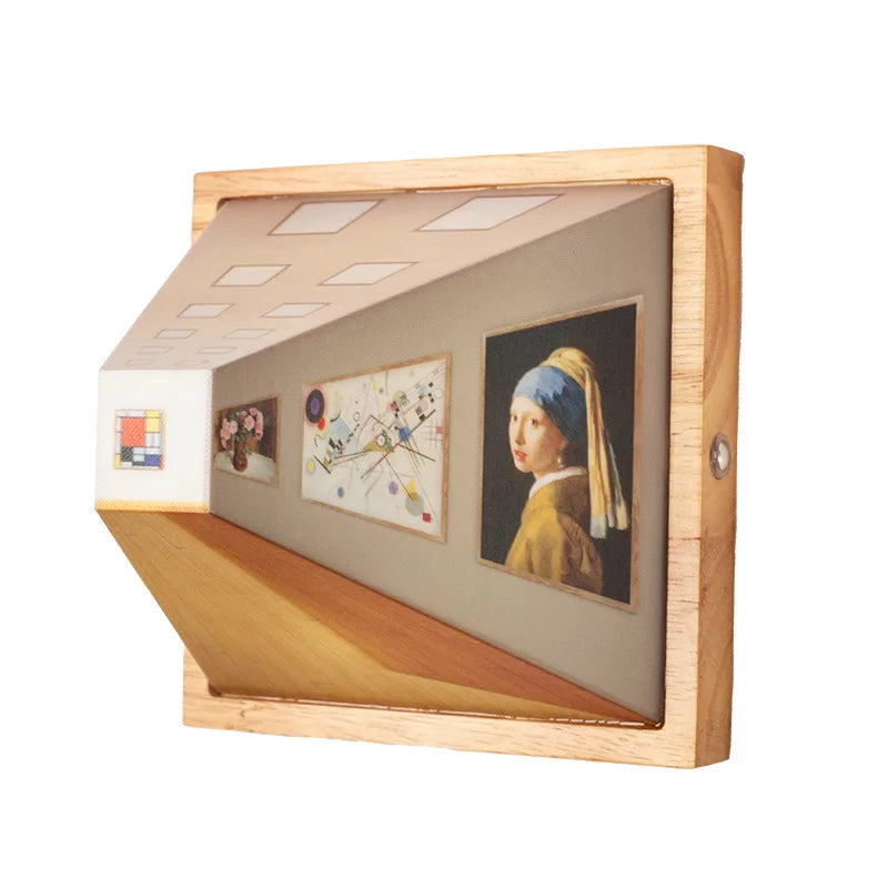 3D-Kunst-Nachtlicht mit bloßem Auge sichtbar — kreative hölzerne Wandleuchte