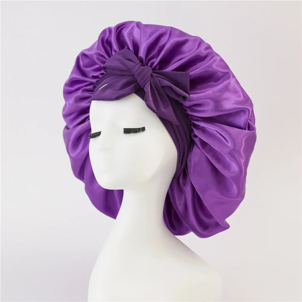 Bonnet en satin de soie — contrôle des frisottis et protection des cheveux