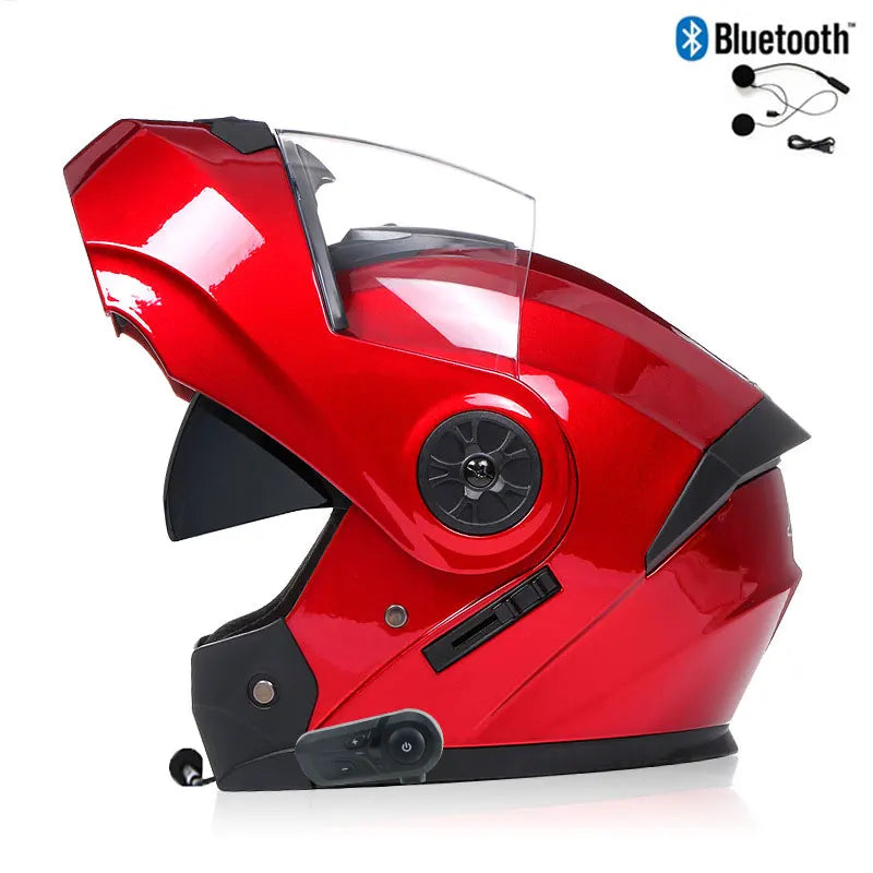 Modular Bluetooth Motorcycle Helmet — Flip-Up Chin Bar, Built-In Sun Visor