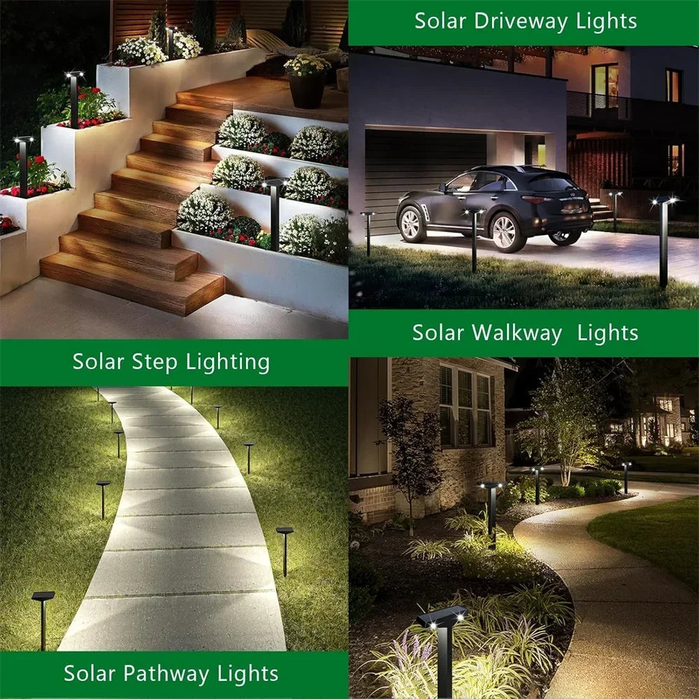 Lampes solaires LED pour allées — Éclairage paysager extérieur étanche