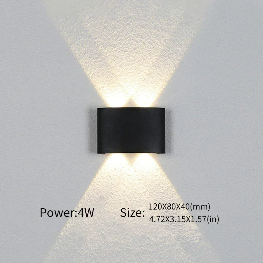 Applique murale LED moderne étanche, options de 2W à 10W