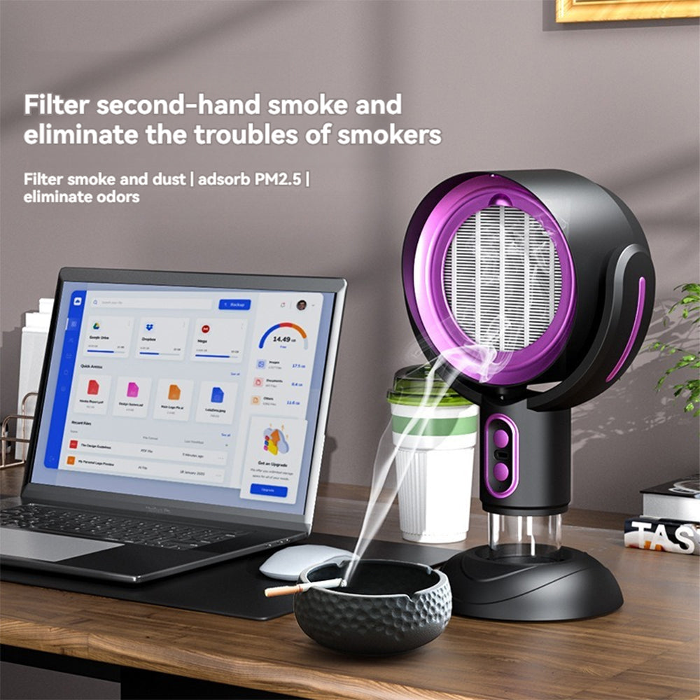 Ventilatore portatile purificatore d’aria per il fumo — potente, ricaricabile tramite USB