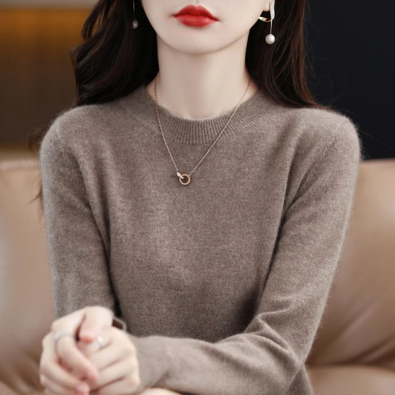 Charlotte 100%ウールカシミヤセーター - スリムフィットデザイン