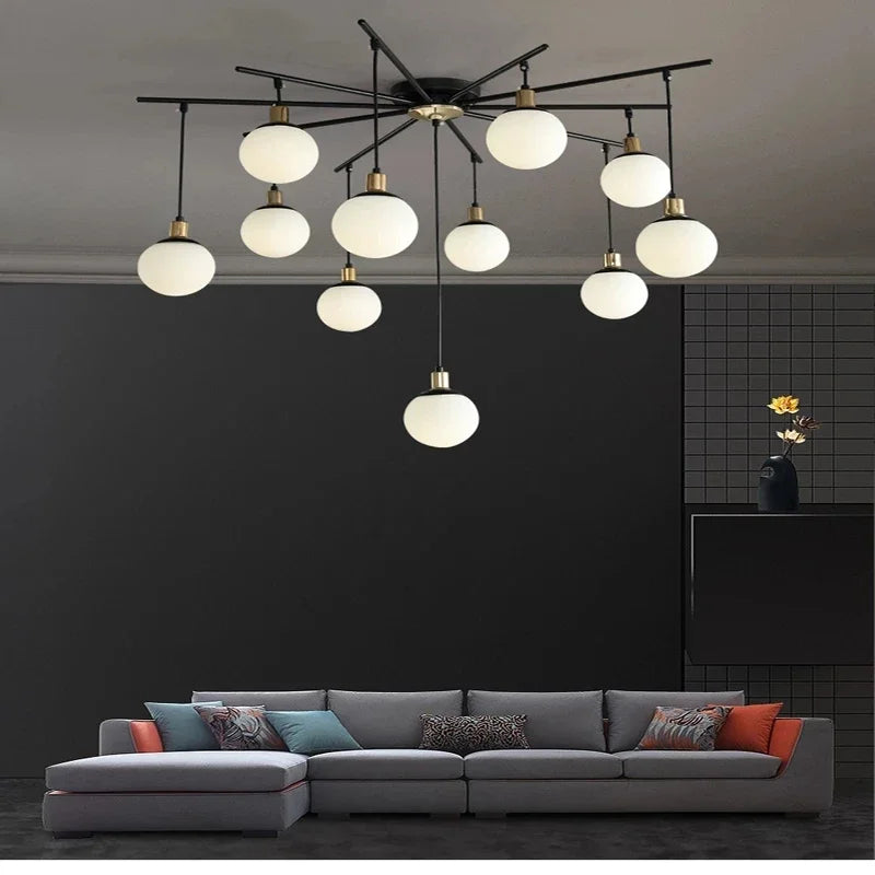 Virelle LED Glass Chandelier With Postmodern Style For Living Room