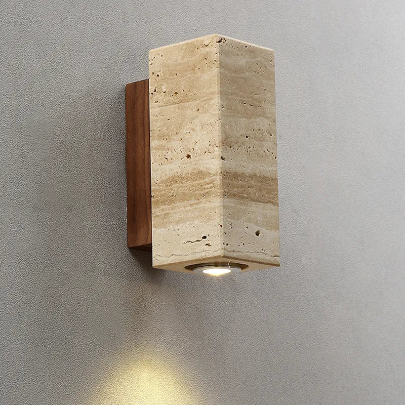 EmberStone Travertine Wall Light With LED For Living Rooms