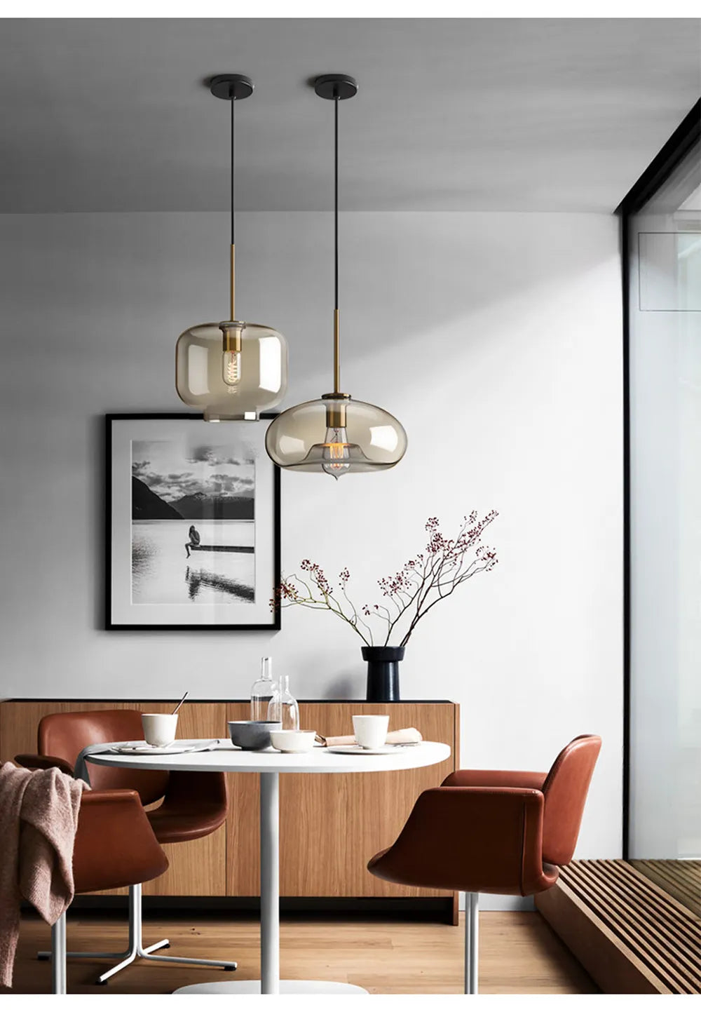 Industriële Nordic hanglamp van glas en led - modern luxearmatuur