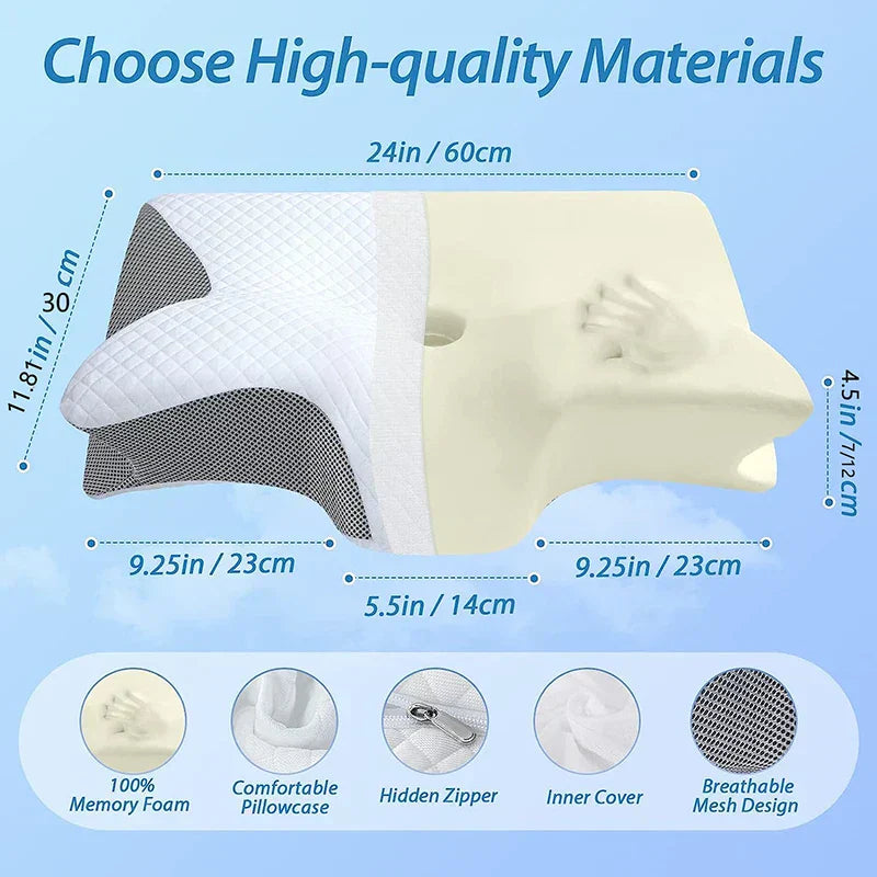 SomniEase Memory Foam-nakkepude – Kontureret ergonomisk design