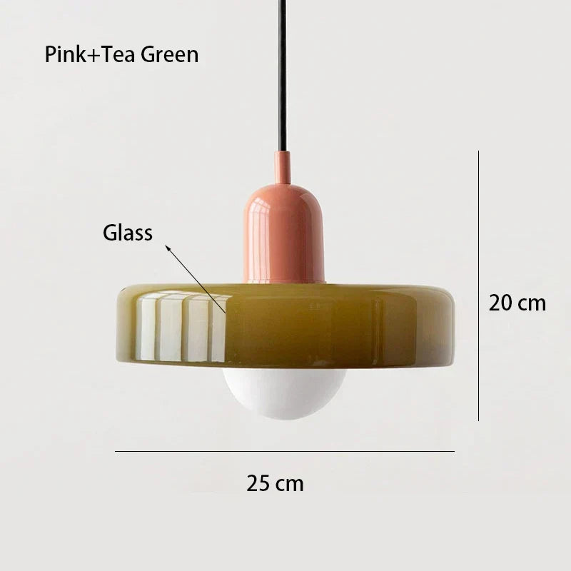 Lampadario retrò nordico in vetro — Lampada regolabile in altezza