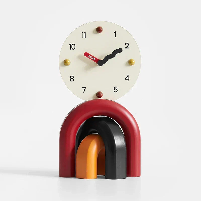 Reloj de escritorio nórdico LumenArc — Diseño elegante y estilizado, dos acabados