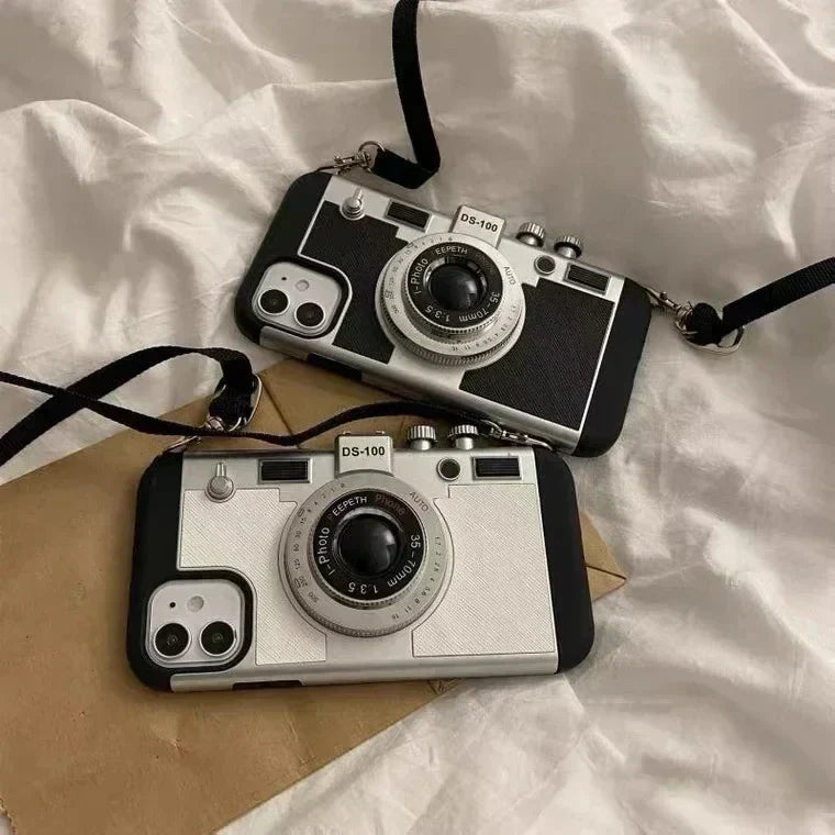 Limitowana edycja 2024, etui na iPhone’a w stylu vintage retro z aparatem — Emily w Paryżu