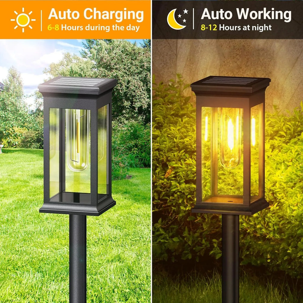 4 stuks zonnepadverlichting — waterdichte LED-lampen voor tuinpaden