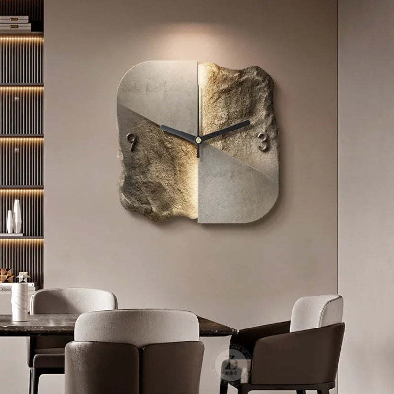 AbstractElegance Luxuriöse Wanduhr — Abstraktes Reliefdesign