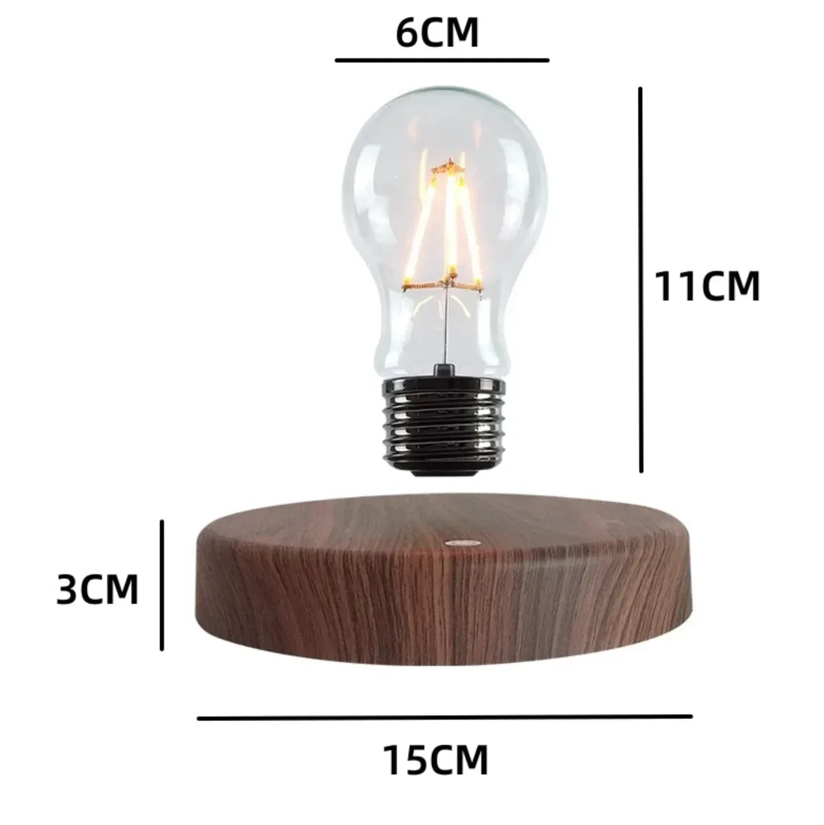 Magnetic Levitation Lamp — Floating LED Bulb, Tri-Color Touch Control