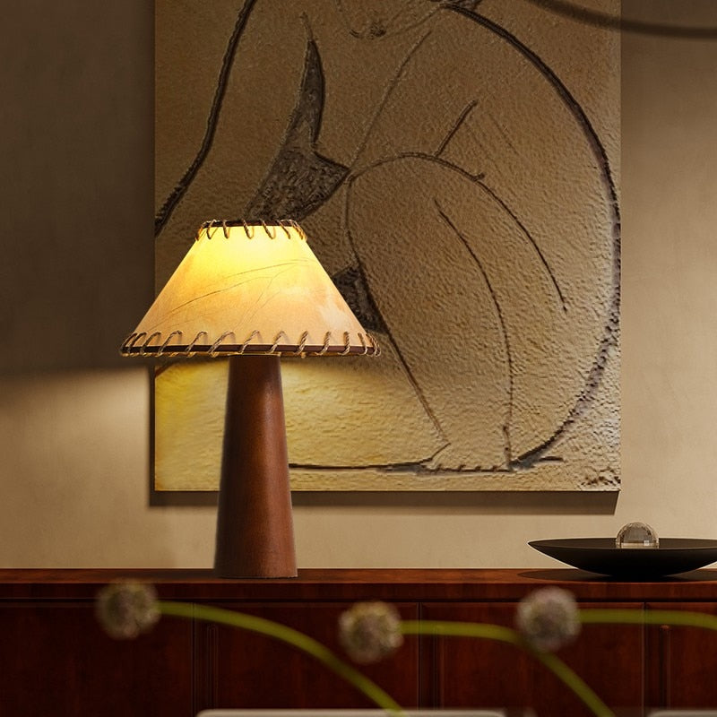 Asteri Natural Wood LED Desk Lamp With Wabi Sabi Soft Glow