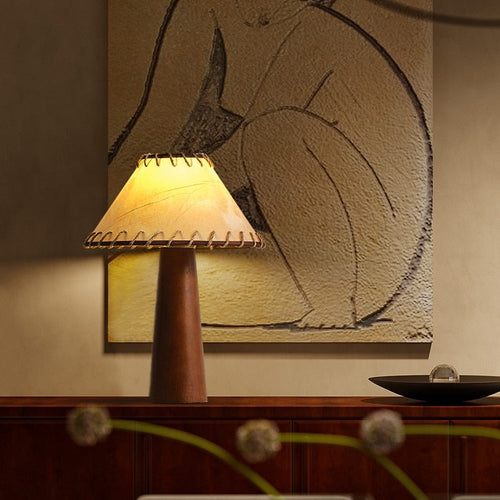 Asteri Natural Wood LED Desk Lamp With Wabi Sabi Soft Glow