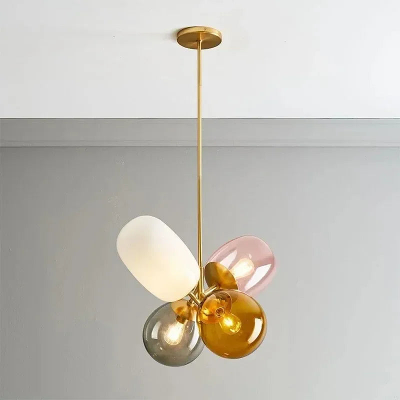 Elyria Handcrafted Branch Pendant Light With Stained Glass