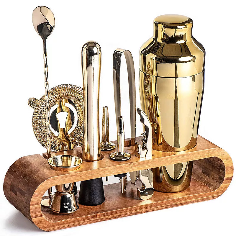 Metallic Bar Set — Complete Cocktail Mixing Tool Collection
