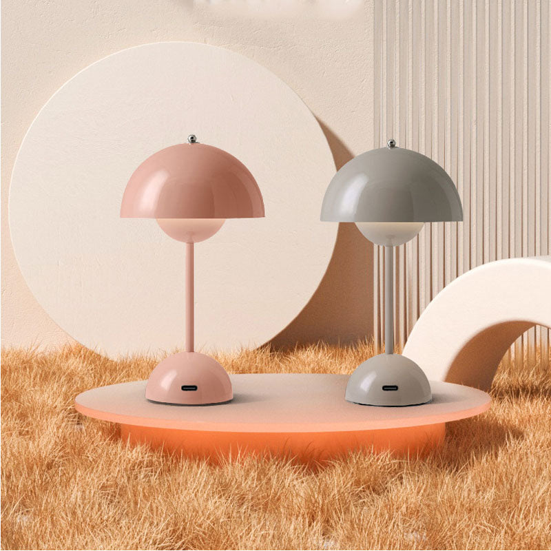 Lampe de table nordique en forme de champignon avec LED — Éclairage sans fil rechargeable