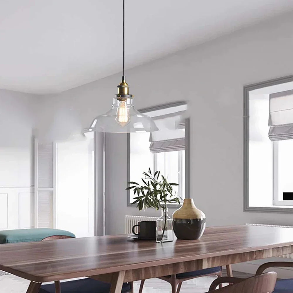 Suspension en verre rétro industrielle — Luminaire suspendu