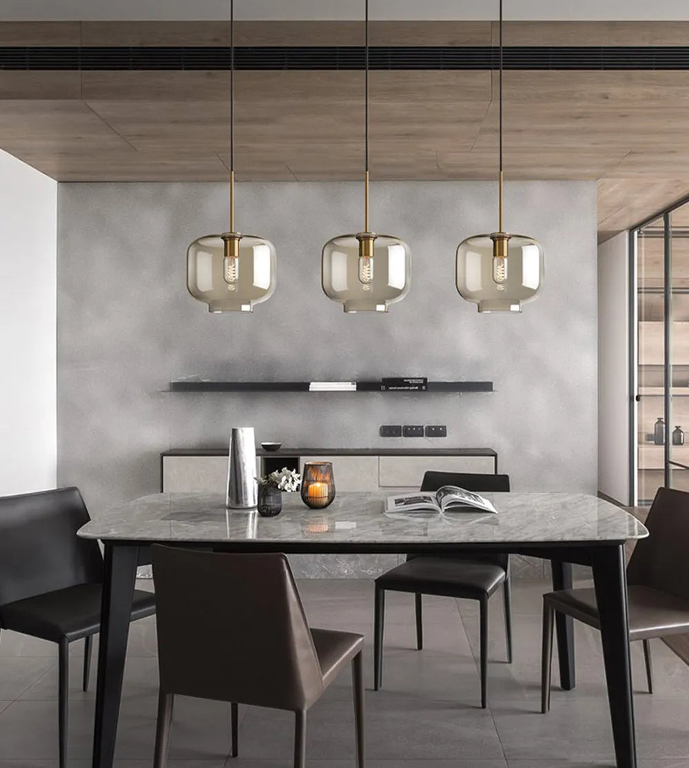Industriële Nordic hanglamp van glas en led - modern luxearmatuur
