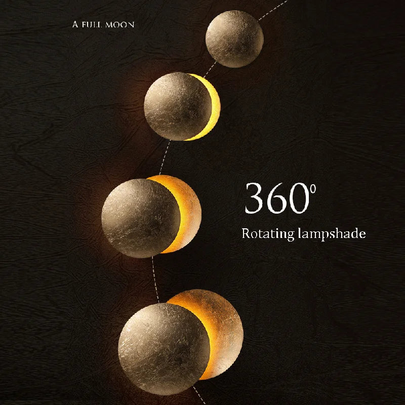 Nordic Vintage Solar Eclipse Wall Lamp – Energy-Efficient LED