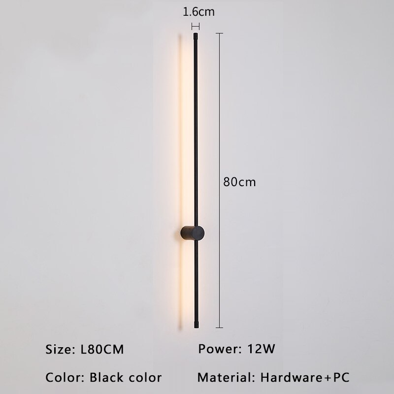 Modern minimalistisk LED-vägglampa, guld eller svart, AC85-265V